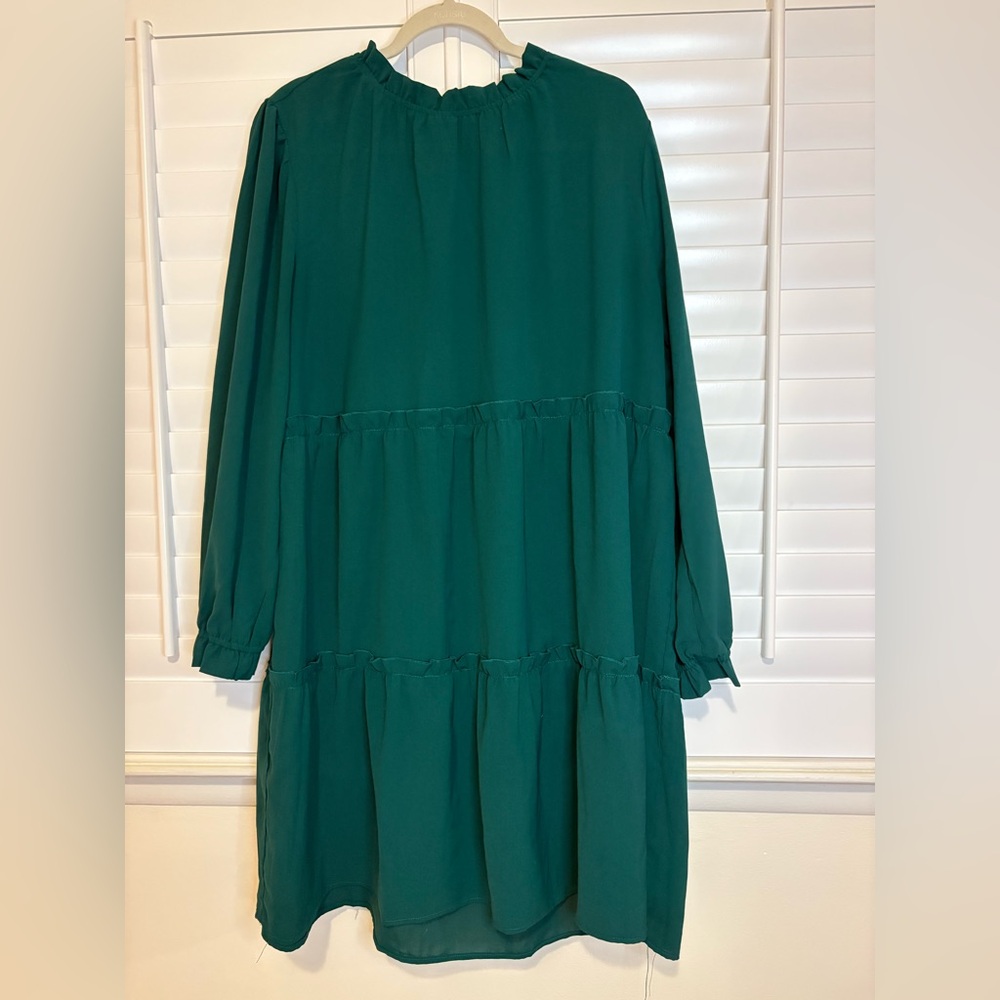 LuLaRoe Green Long Sleeve Dress - Picture 2 of 7